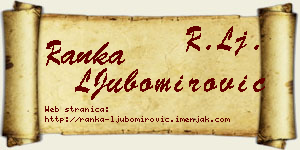 Ranka LJubomirović vizit kartica